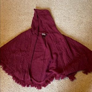 maroon cardigan